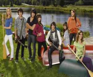 yapboz Camp Rock Tess, Nate, Shane, Mitchie, Jason, Ella, Peggy ve Caitlyn karakterler